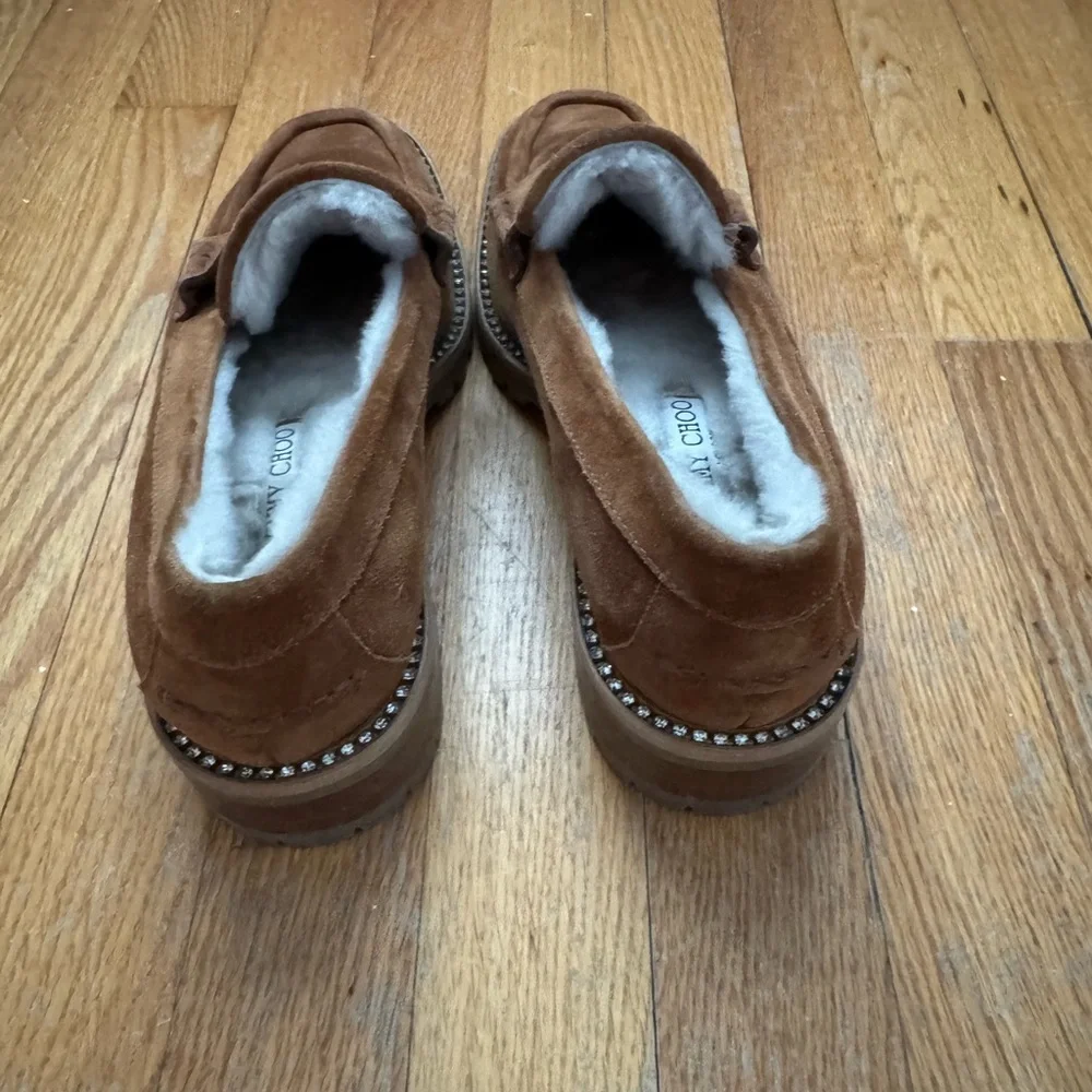 Jimmy Choo Brown Suede Women's Loafers - Picture 3 of 4